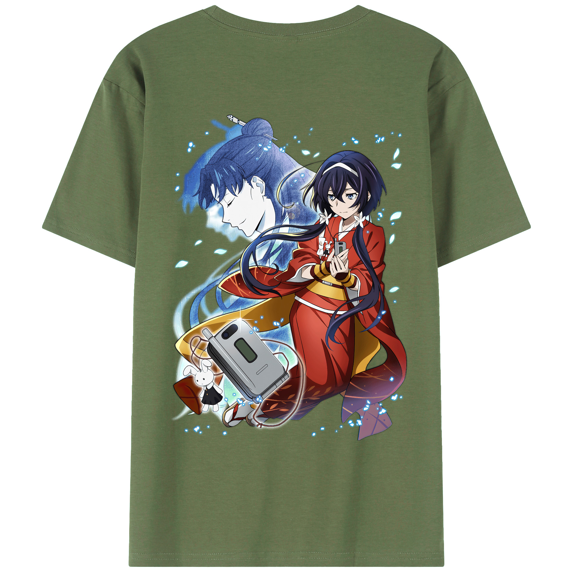 （画像用） 文豪ストレイドッグス Bungo Stray Dogs 綿100％ メンズ半袖Tシャツ（バックプリント） 通気性